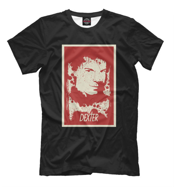 Мужская футболка с изображением Dexter цвета Белый
