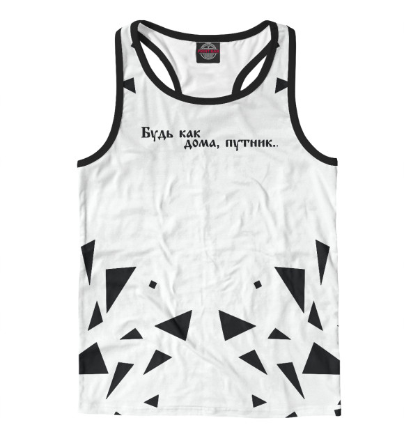 Мужская майка-борцовка с изображением korol.shut цвета Белый