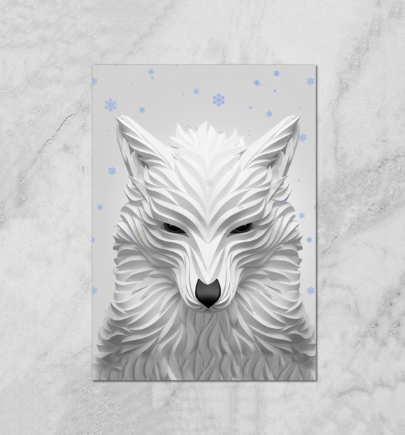 Плакат с изображением 3D Волк цвета Белый