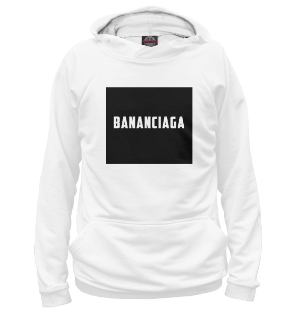 Мужское худи с изображением Bananciaga цвета Белый
