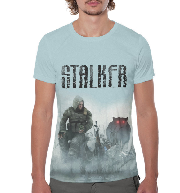 Мужская футболка с изображением S.T.A.L.K.E.R. цвета Белый