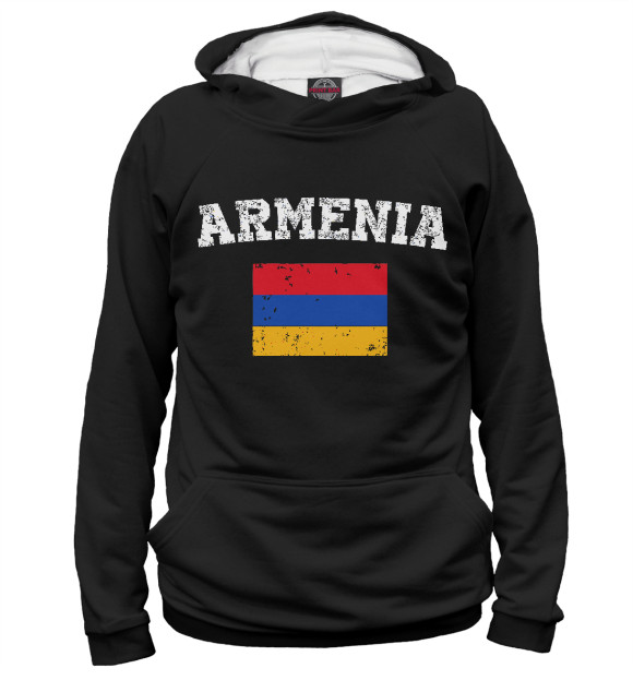 Женское худи с изображением Армения цвета Белый