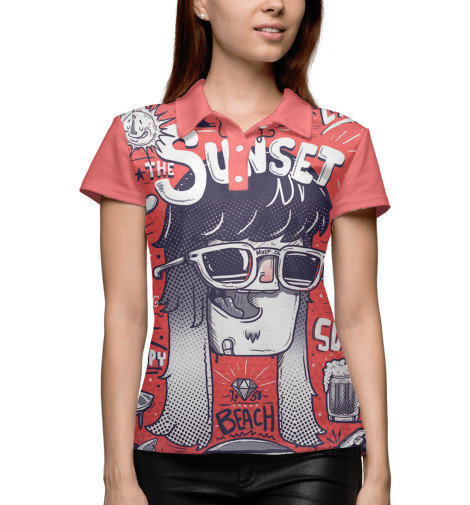 

Поло Print Bar, Белый, Хипстер