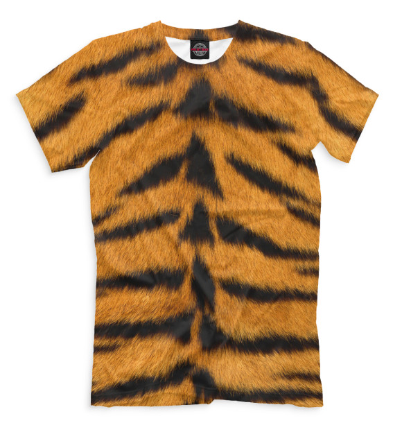 Мужская футболка с изображением Тигр цвета Светло-коричневый