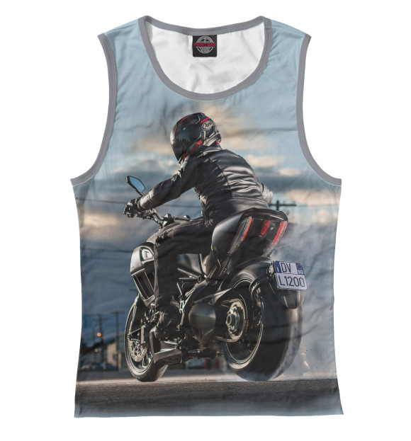 Майка для девочки с изображением Ducati цвета Белый