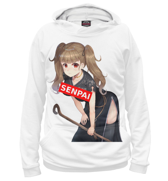 Мужское худи с изображением Nao цвета Белый