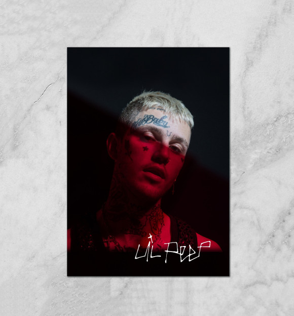 Плакат с изображением Lil Peep цвета Белый