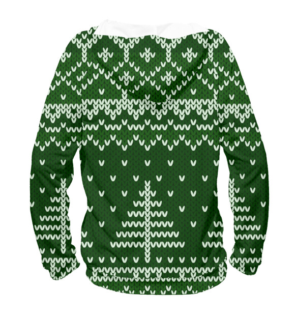 Мужское худи с изображением Knitted pattern цвета Белый