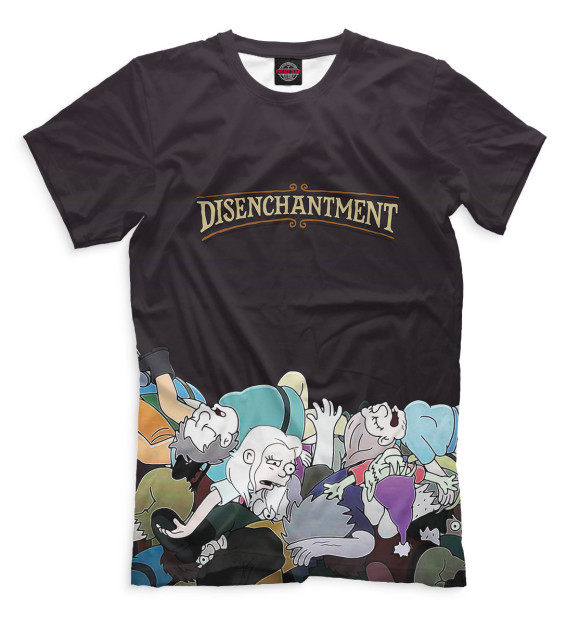 Мужская футболка с изображением Disenchantment цвета Черный