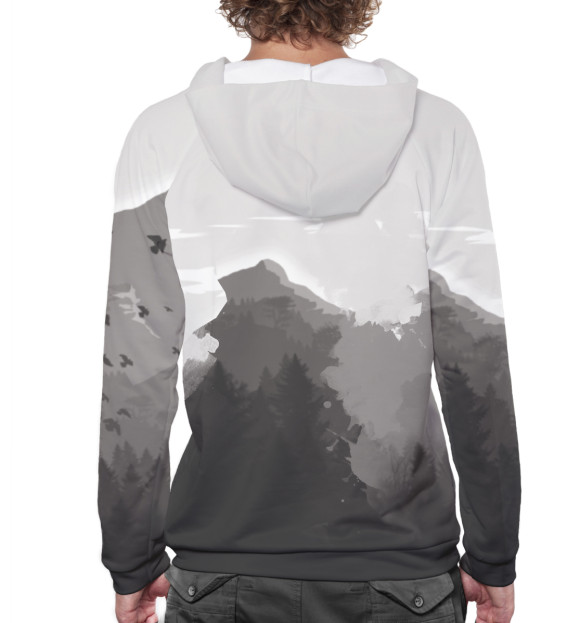 Мужское худи с изображением Земфира цвета Белый