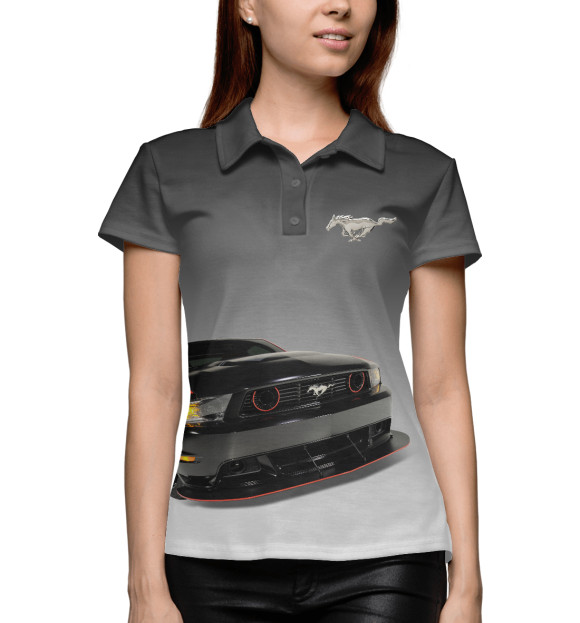 Женское поло с изображением Mustang цвета Белый