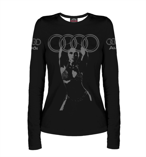 Женский лонгслив с изображением Audi и девушка цвета Белый