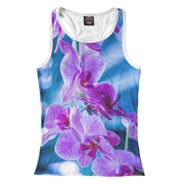 Женская майка-борцовка с изображением Орхидея цвета Белый