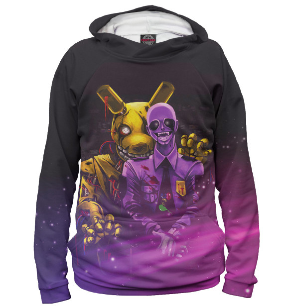 Женское худи с изображением Five Nights at Freddy’s цвета Белый