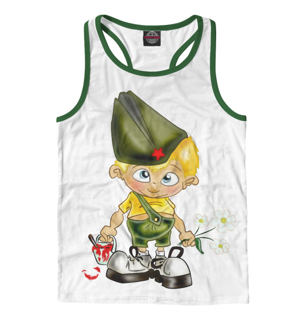 Мужская майка-борцовка с изображением 23 февраля цвета Белый