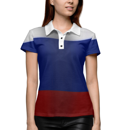 

Поло Print Bar, Белый, Триколор