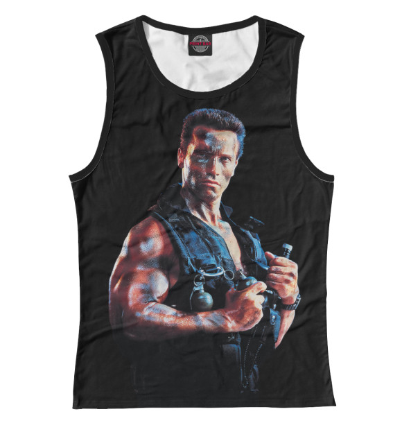 Женская майка с изображением Commando цвета Белый