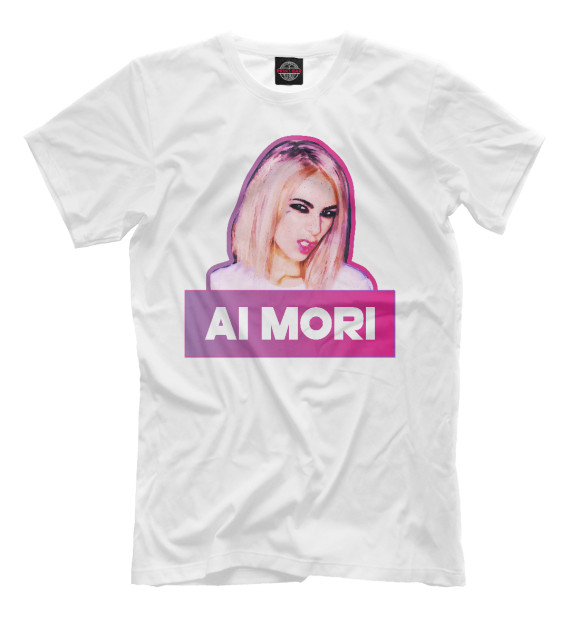 Мужская футболка с изображением Ai Mori цвета Молочно-белый