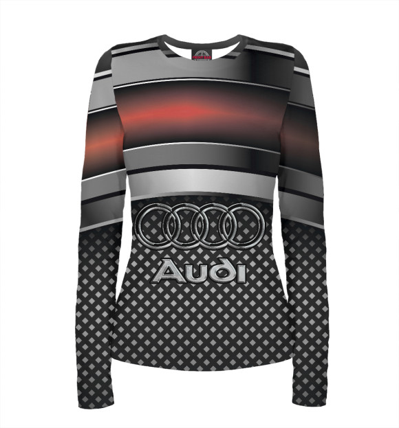 Женский лонгслив с изображением Audi Metal цвета Белый