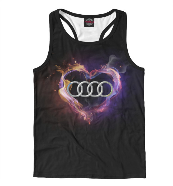 Мужская майка-борцовка с изображением Audi цвета Белый