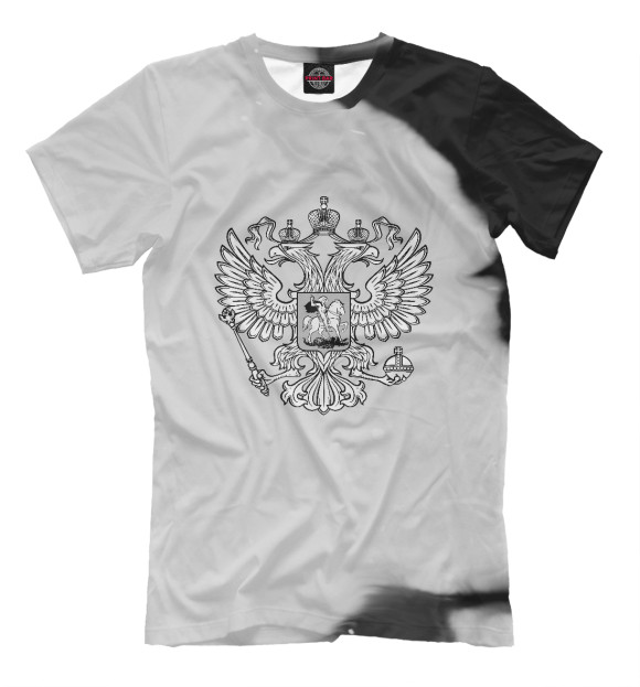 Мужская футболка с изображением Россия black collection цвета Бежевый