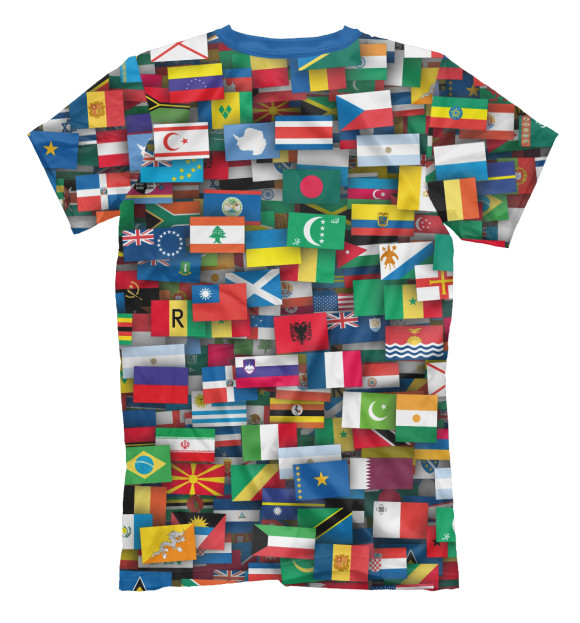 Мужская футболка с изображением Флаги всех стран цвета Белый