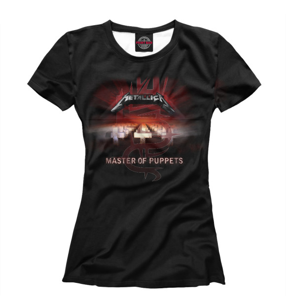 Футболка для девочек с изображением Master of puppets цвета Белый