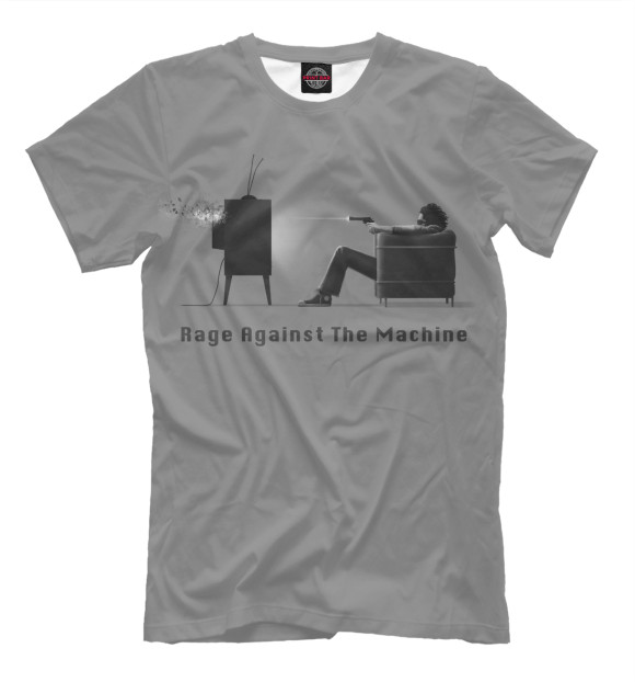 Мужская футболка с изображением Rage Against The Machine цвета Серый