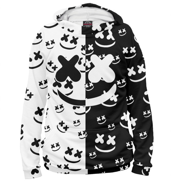 Женское худи с изображением Marshmello цвета Белый