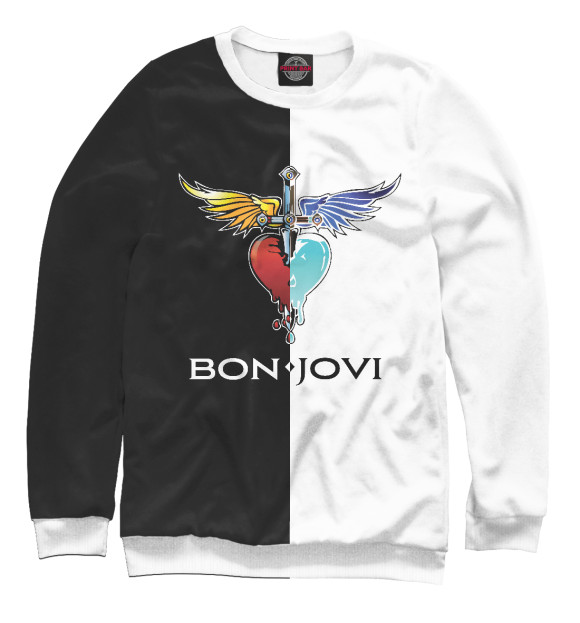 Свитшот для девочек с изображением Bon Jovi цвета Белый
