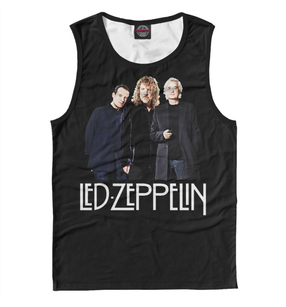 Мужская майка с притом Led Zeppelin цвета Белый Мужская майка с изображением Led Zeppelin цвета Белый