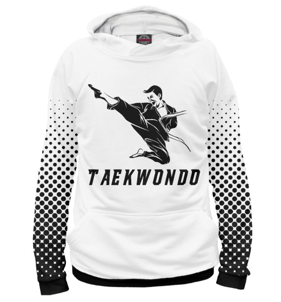Женское худи с изображением Taekwondo цвета Белый