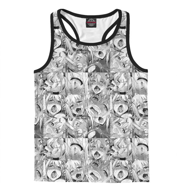 Мужская майка-борцовка с изображением Ahegao цвета Белый