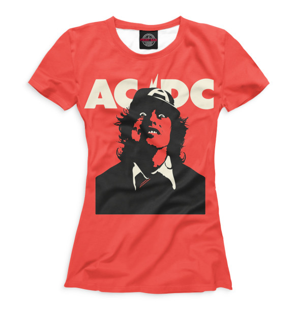 Футболка для девочек с изображением AC/DC цвета Белый