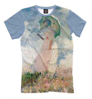 Мужская футболка Клод Моне. Прогулка. Женщина с зонтиком