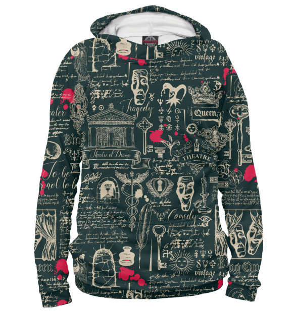 Женское худи с изображением Театр драмы цвета Белый