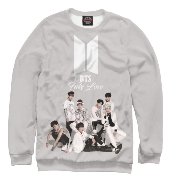 Женский свитшот с изображением BTS Take love цвета Белый
