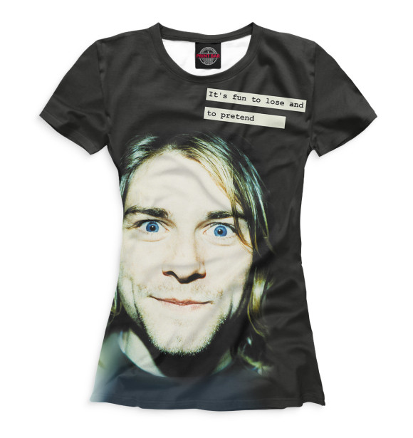 Женская футболка с изображением Курт Кобейн цвета Белый