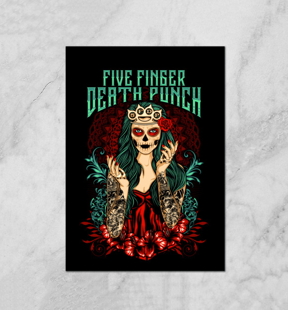 Плакат с изображением Five Finger Death Punch цвета Белый