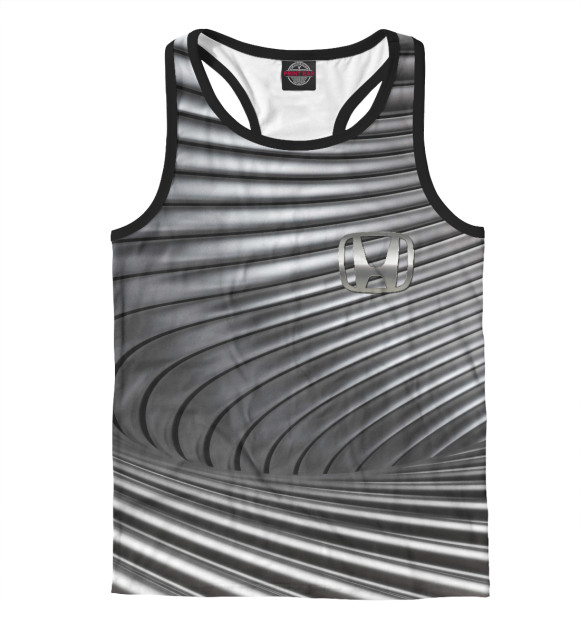 Мужская майка-борцовка с изображением Honda +металлик | линии цвета Белый