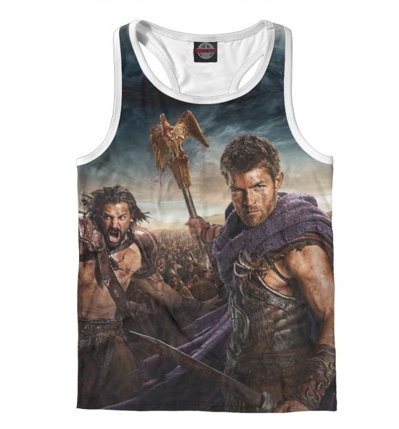 Мужская майка-борцовка с притом Спартак цвета Белый Мужская майка-борцовка с изображением Спартак цвета Белый