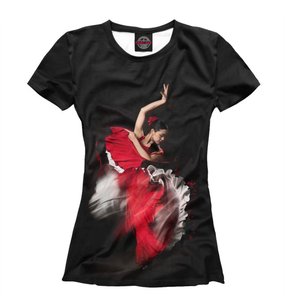 Женская футболка с изображением Flamenco цвета Белый