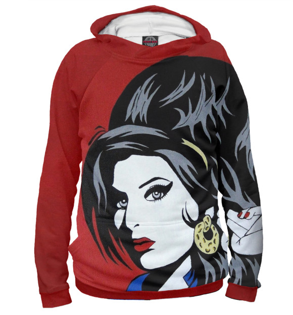 Женское худи с изображением Amy Winehouse цвета Белый