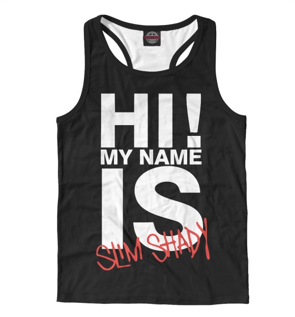 Мужская майка-борцовка с изображением Eminem цвета Белый