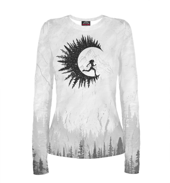 Женский лонгслив с изображением Forest Moon Runner цвета Белый