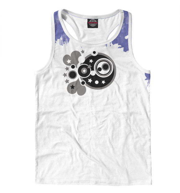 Мужская майка-борцовка с изображением Solar Love цвета Белый