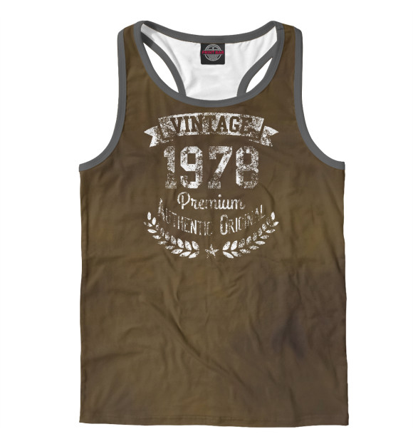 Мужская майка-борцовка с изображением Vintage 1978 цвета Белый