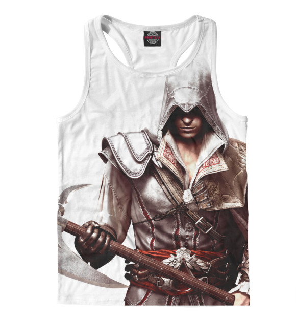 Мужская майка-борцовка с изображением Assassin's Creed Ezio Collection цвета Белый