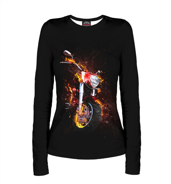 Женский лонгслив с изображением My bike цвета Белый