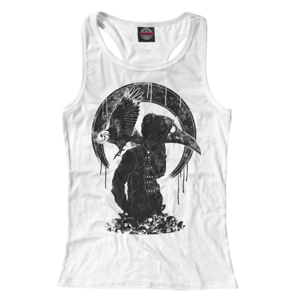 Женская майка-борцовка с изображением Plague doctor цвета Белый